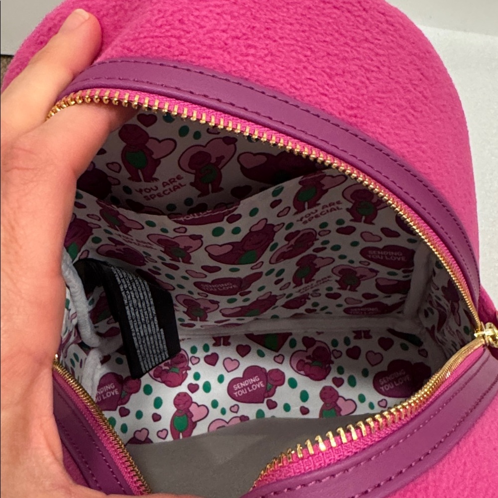 Loungefly Mattel Barney mini backpack NWT - Picture 6 of 6